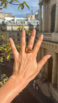 Bague à large strass ovale