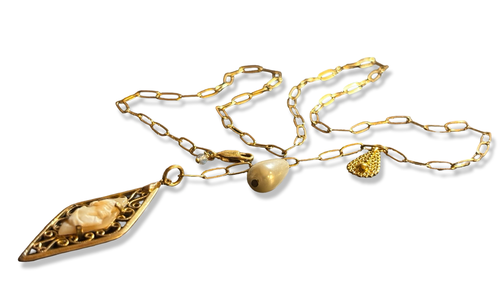 Collier lasso et Camée Art Deco