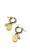 Mini créoles Médaille Miraculeuse et perles fantaisie