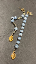 Pendants chapelet bleu et médaillons