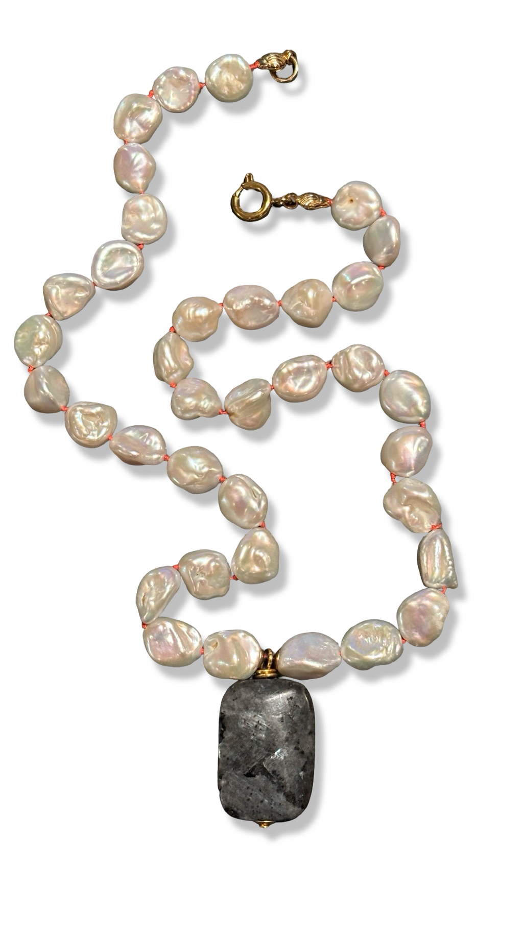 Collier de perles baroques et labradorite