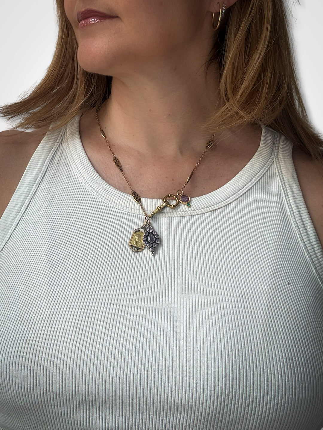 Filigree necklace, Saint Mary and Amethysts