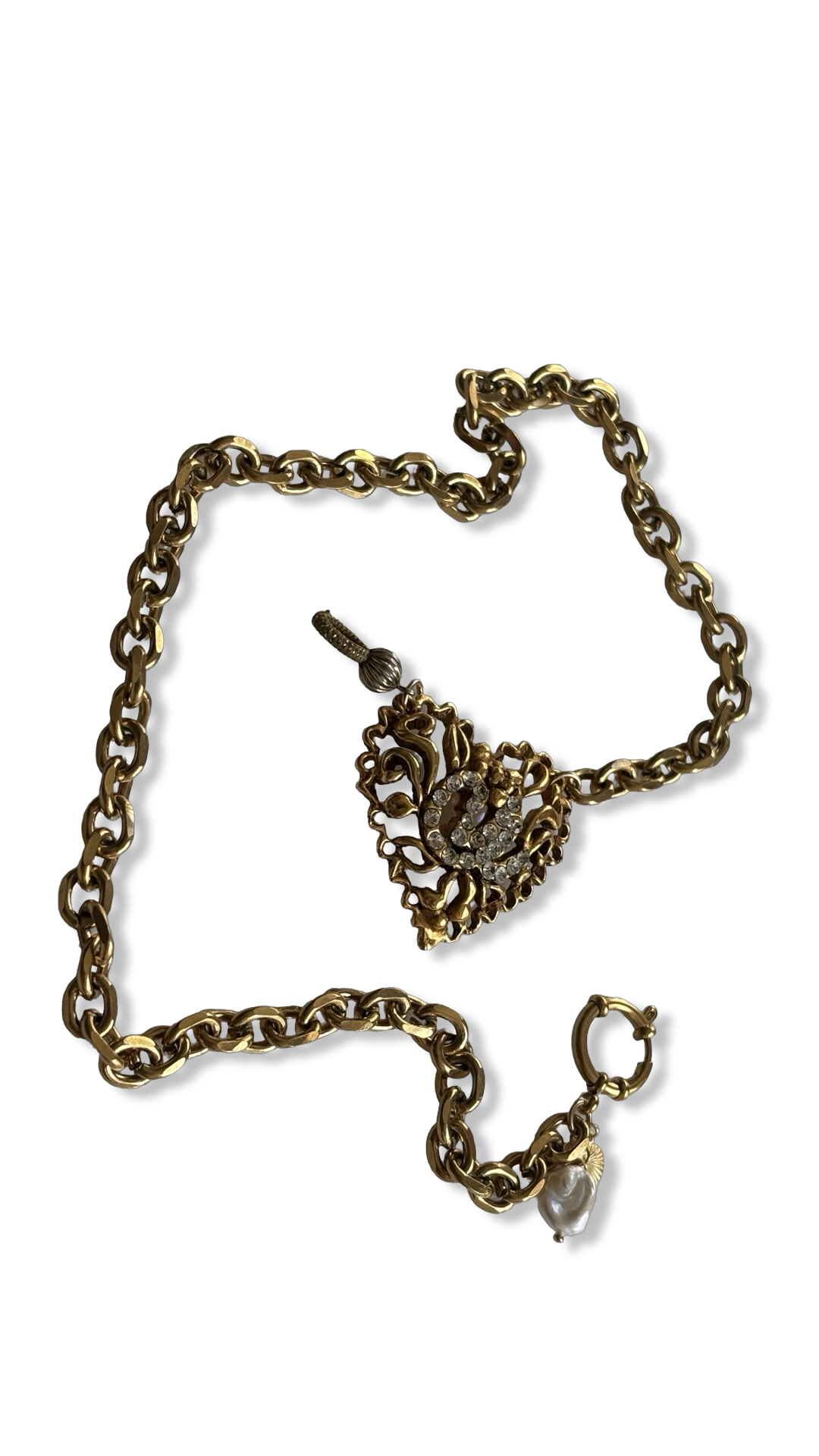 Chaîne vintage et Coeur Christian Lacroix