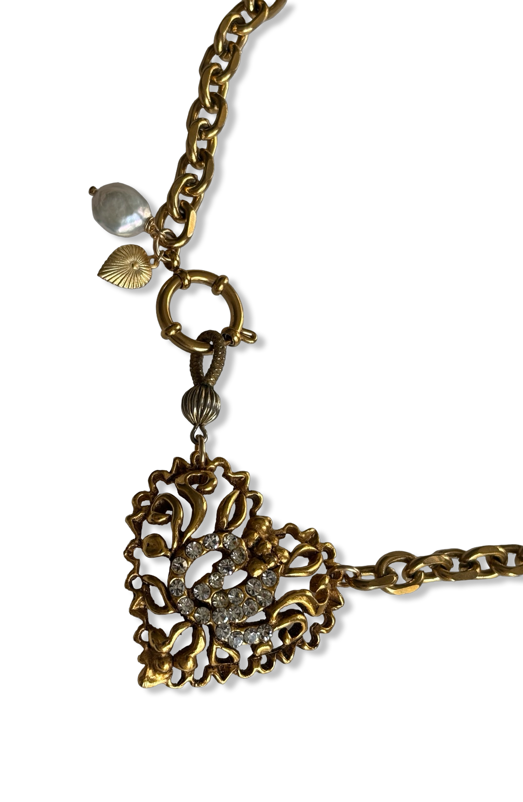 Chaîne vintage et Coeur Christian Lacroix