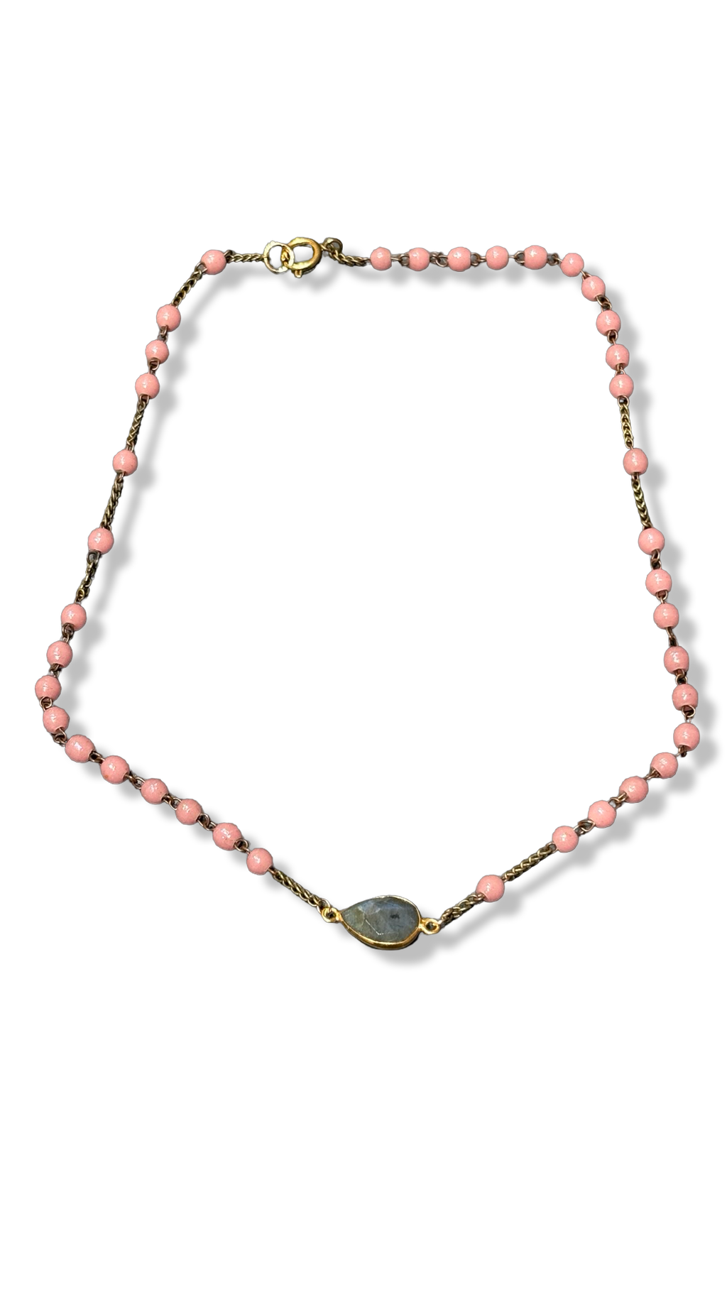 Collier chapelet rose et Labradorite