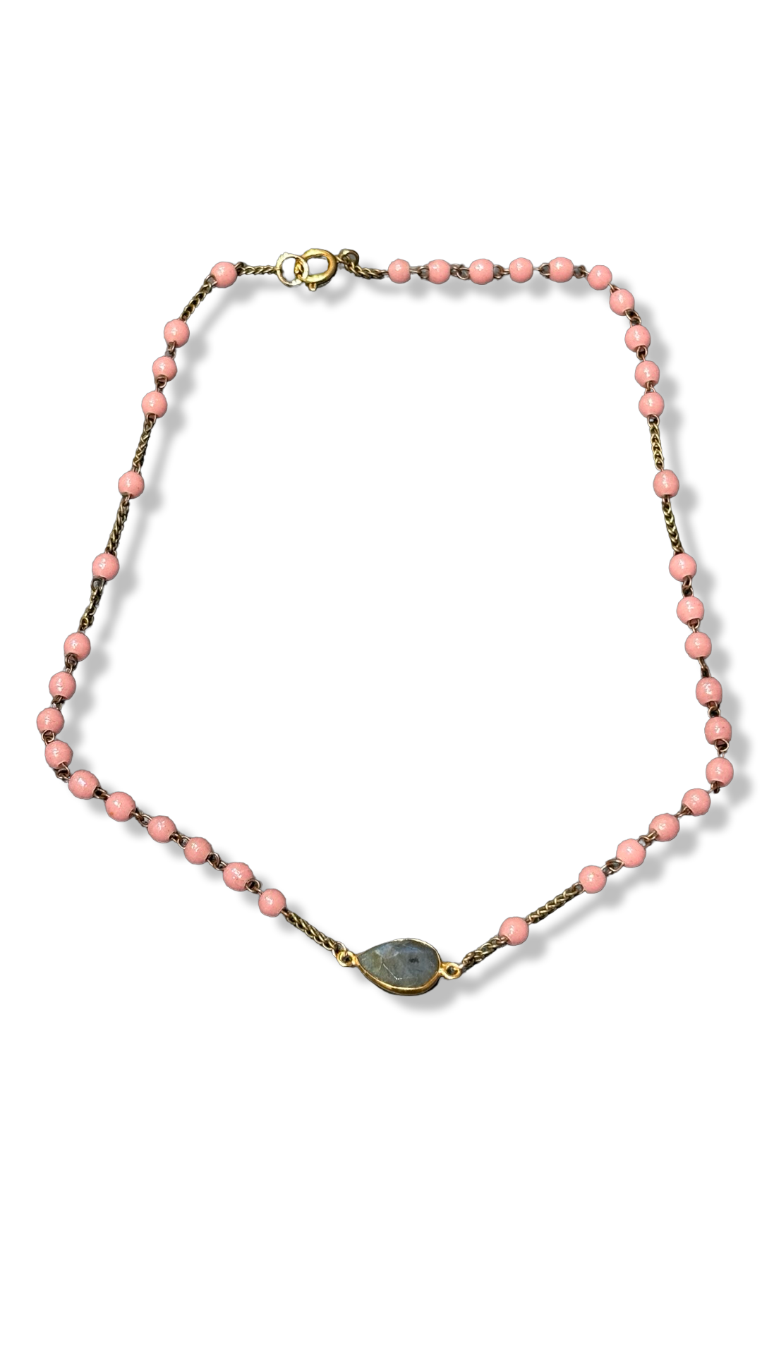 Collier chapelet rose et Labradorite