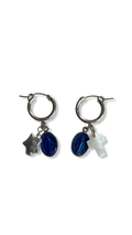 Mini créoles argent, medaille miraculeuse et nacre