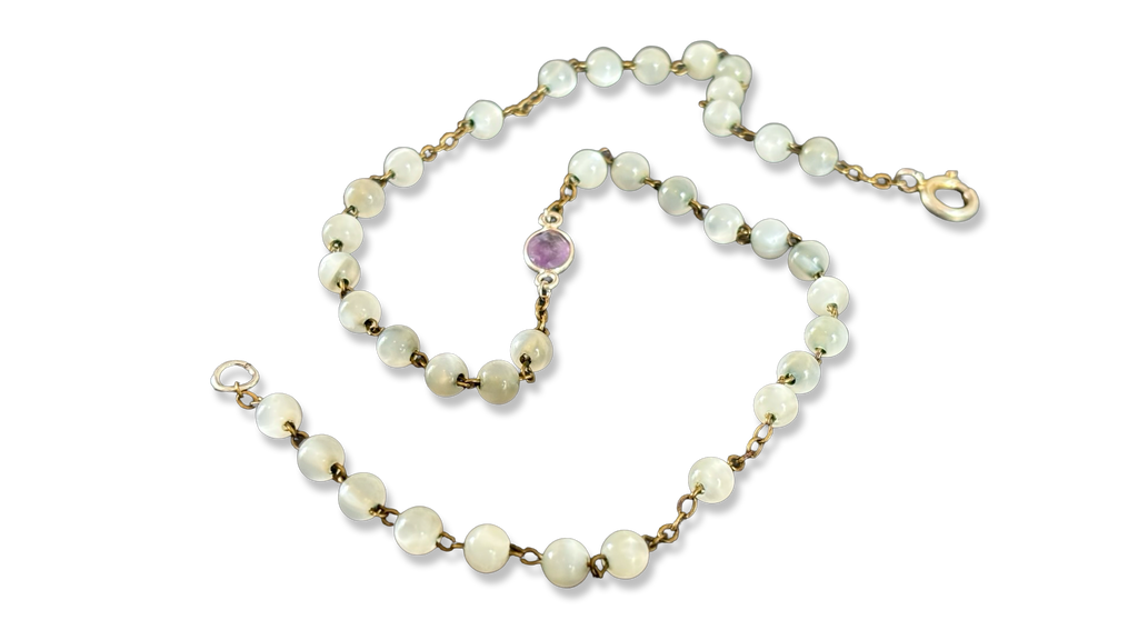 Collier chapelet et améthyste