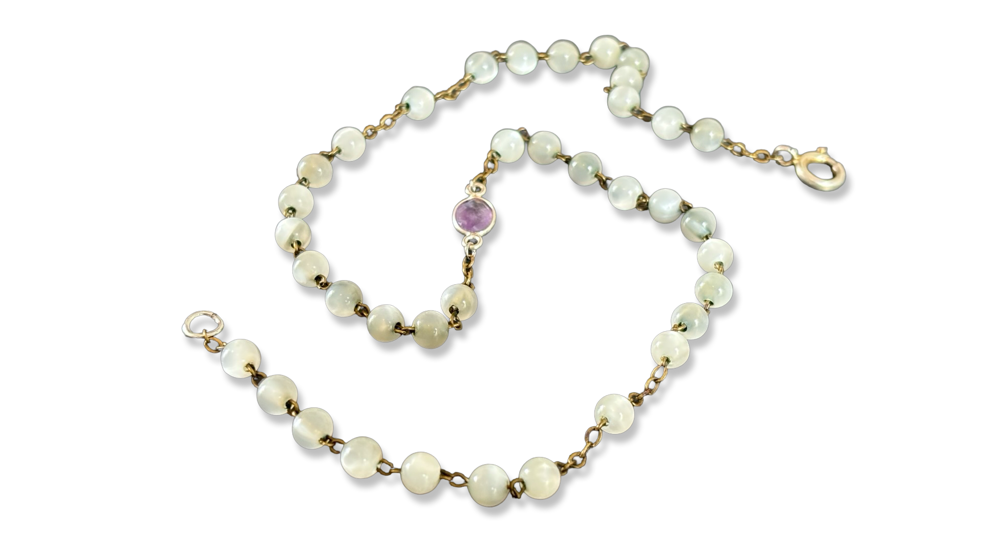 Collier chapelet et améthyste