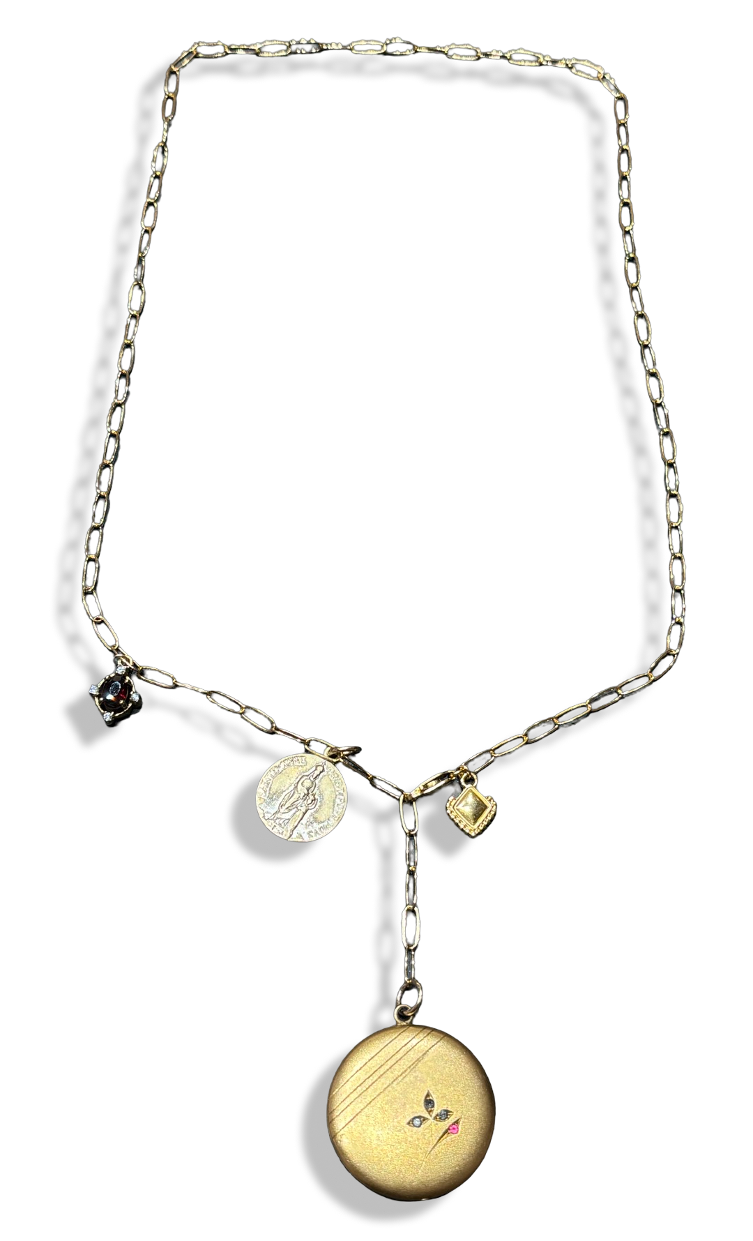 Collier lasso, médaillon et médaille de sainte Anne d’Auray