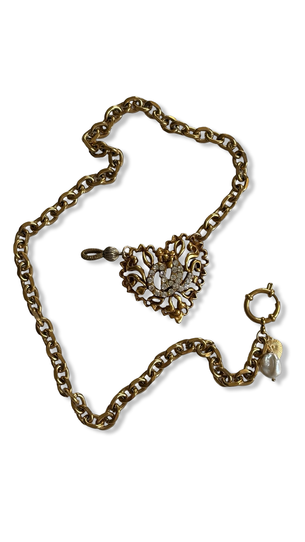 Chaîne vintage et Coeur Christian Lacroix