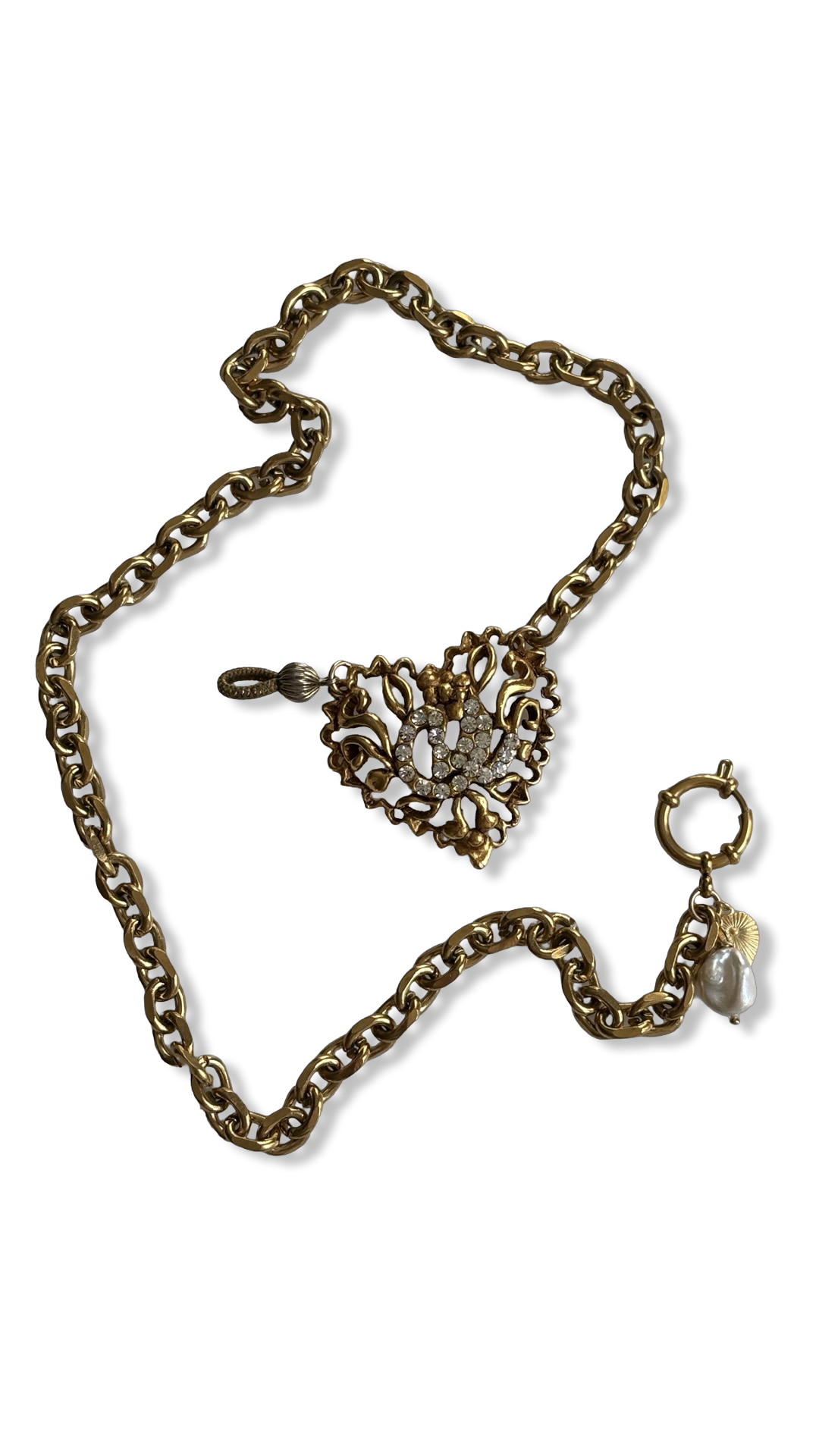 Chaîne vintage et Coeur Christian Lacroix