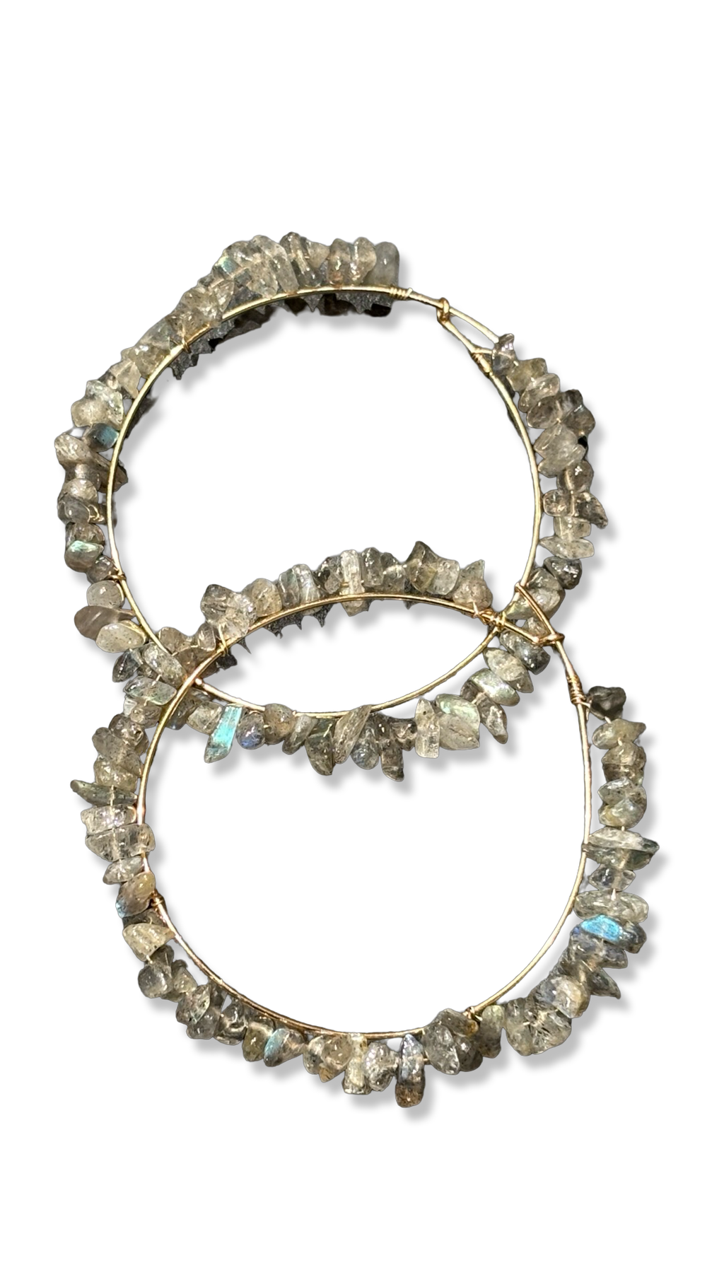 Créoles goldfilled et labradorite