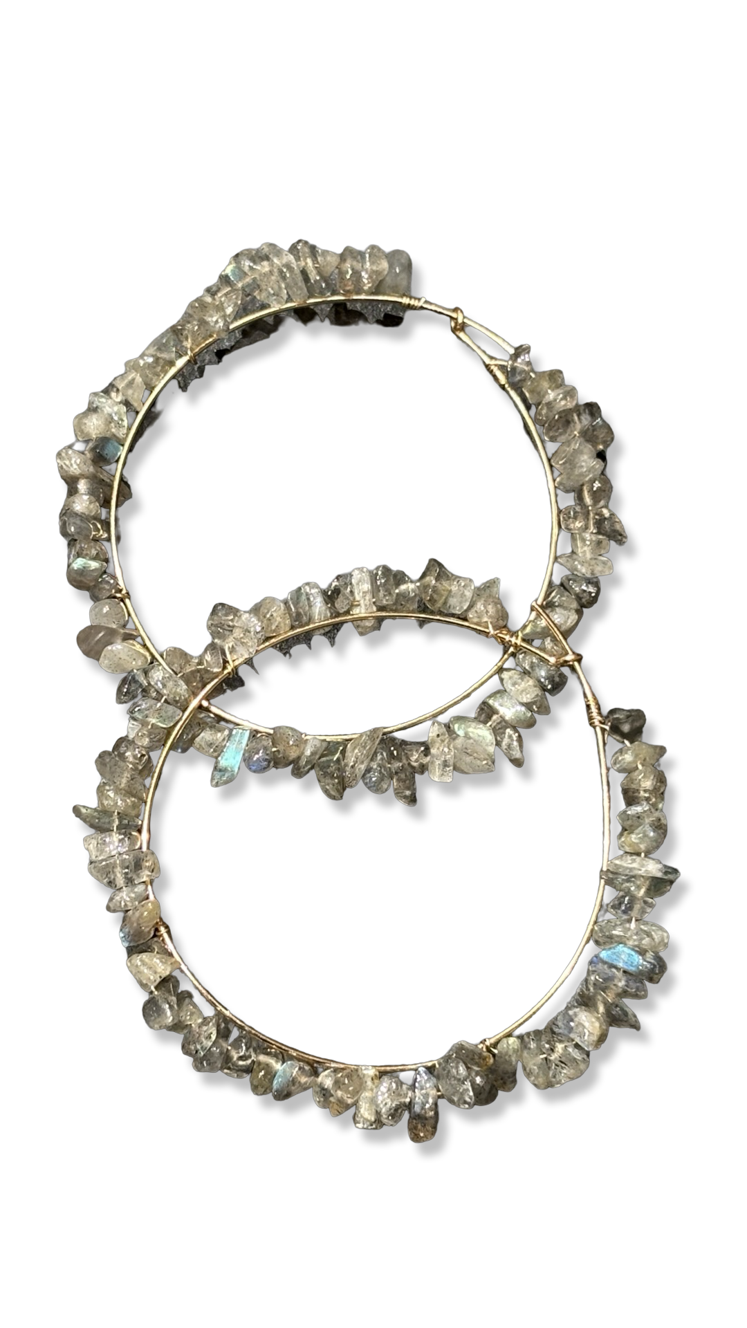 Créoles goldfilled et labradorite