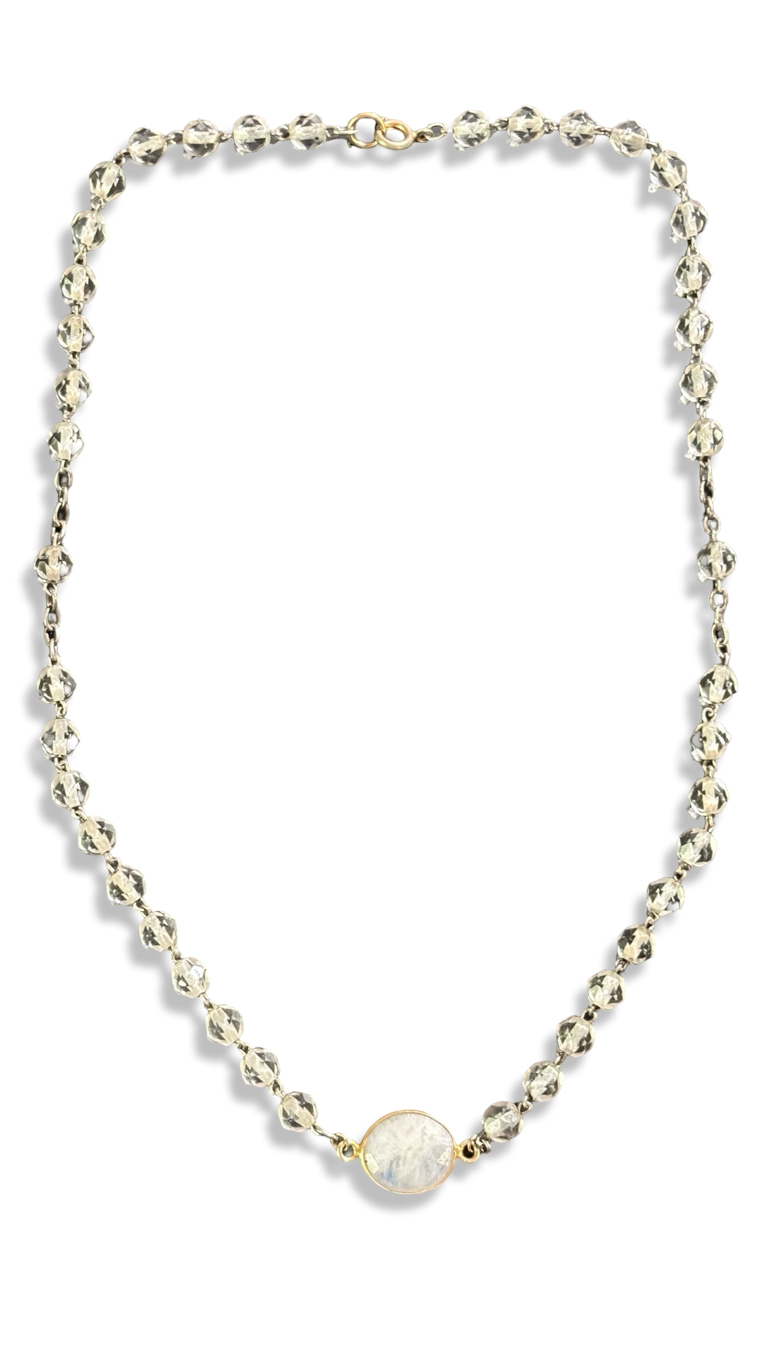 Collier chapelet transparent et Pierre de lune