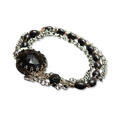Bracelet chapelet noir et chaîne inox