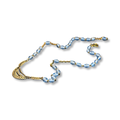 Collier chapelet bleu et motif ancien en filigrane