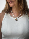 Collier de perles sur fil vert et Oeil de tigre