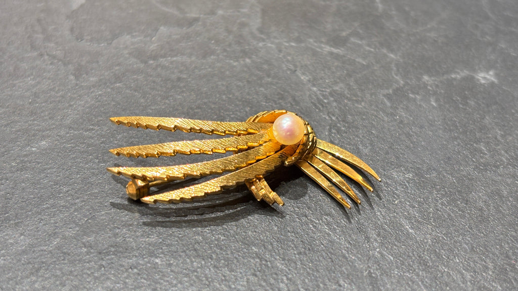 Broche années 60 plaquée or