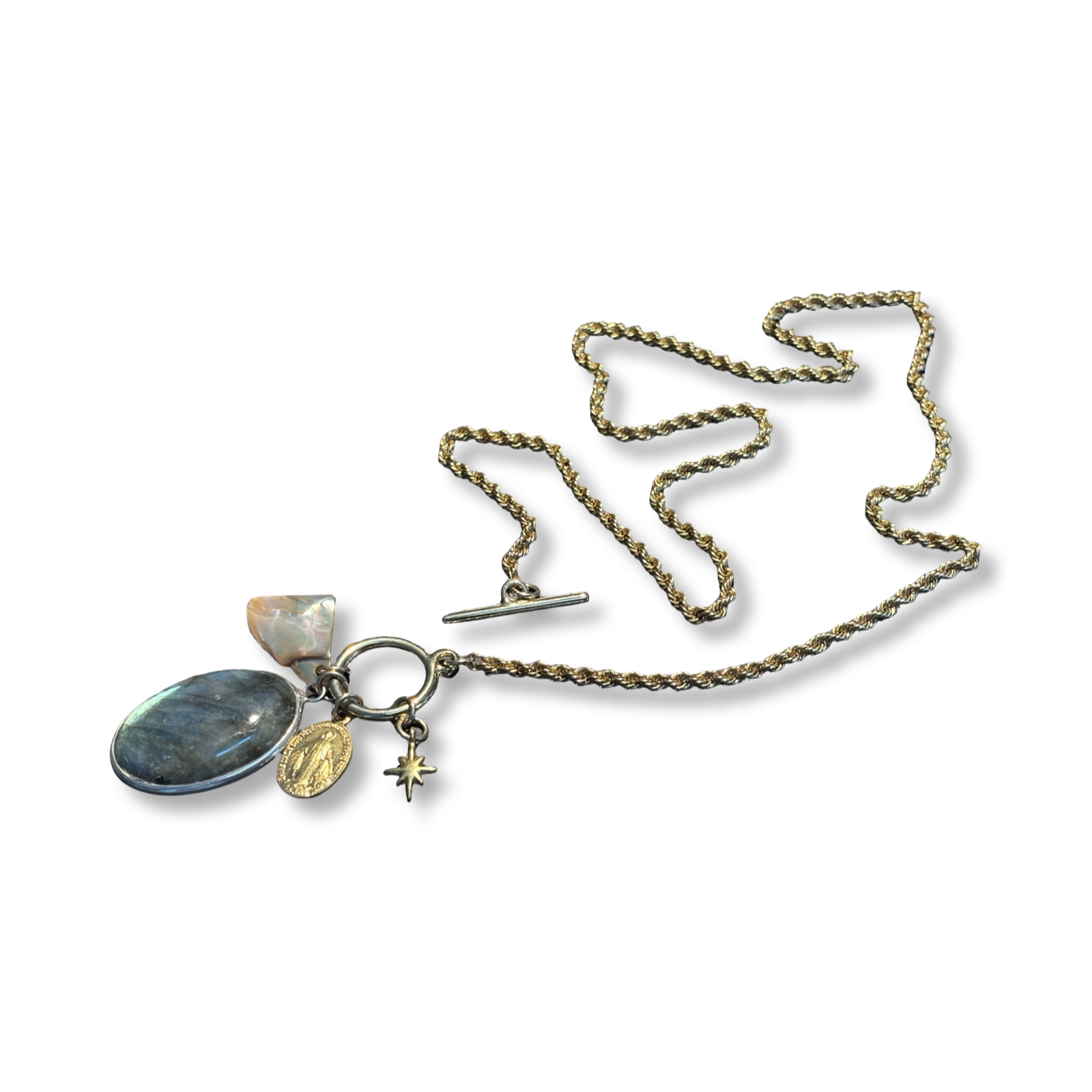 Sautoir et médaillon de Labradorite