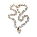 Collier de perles fantaisies anciennes et cœur ancien