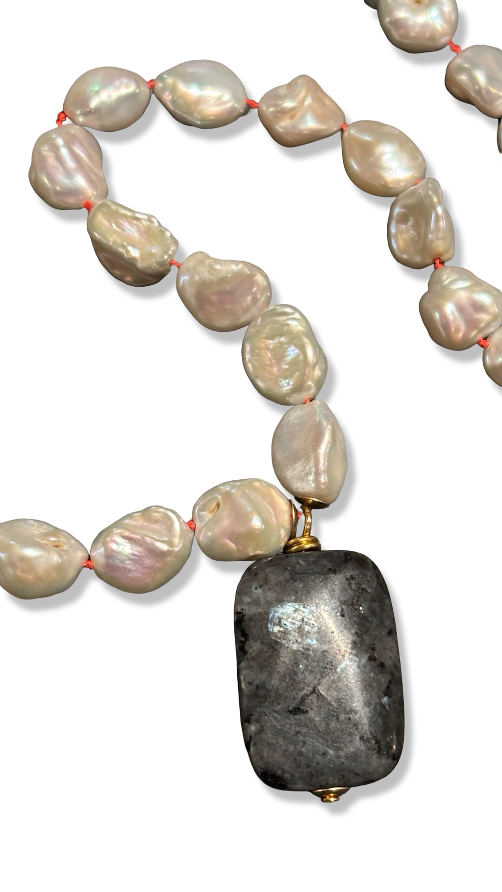 Collier de perles baroques et labradorite