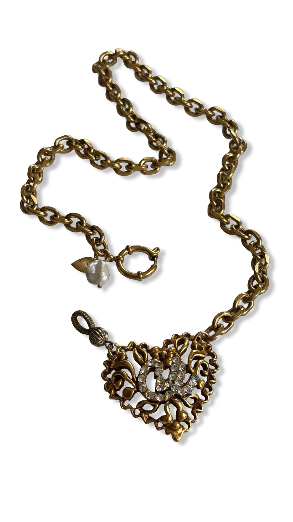 Chaîne vintage et Coeur Christian Lacroix