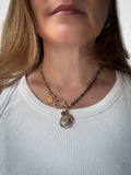 Collier chaîne de montre, chapelet et médaille au chien