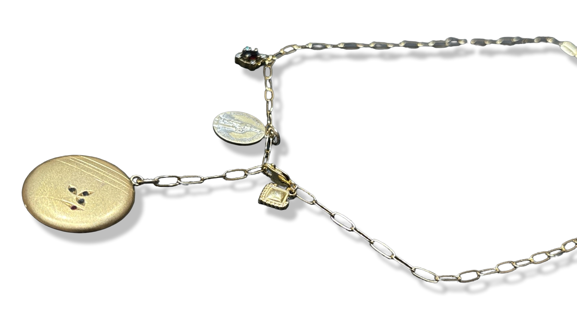 Collier lasso, médaillon et médaille de sainte Anne d’Auray