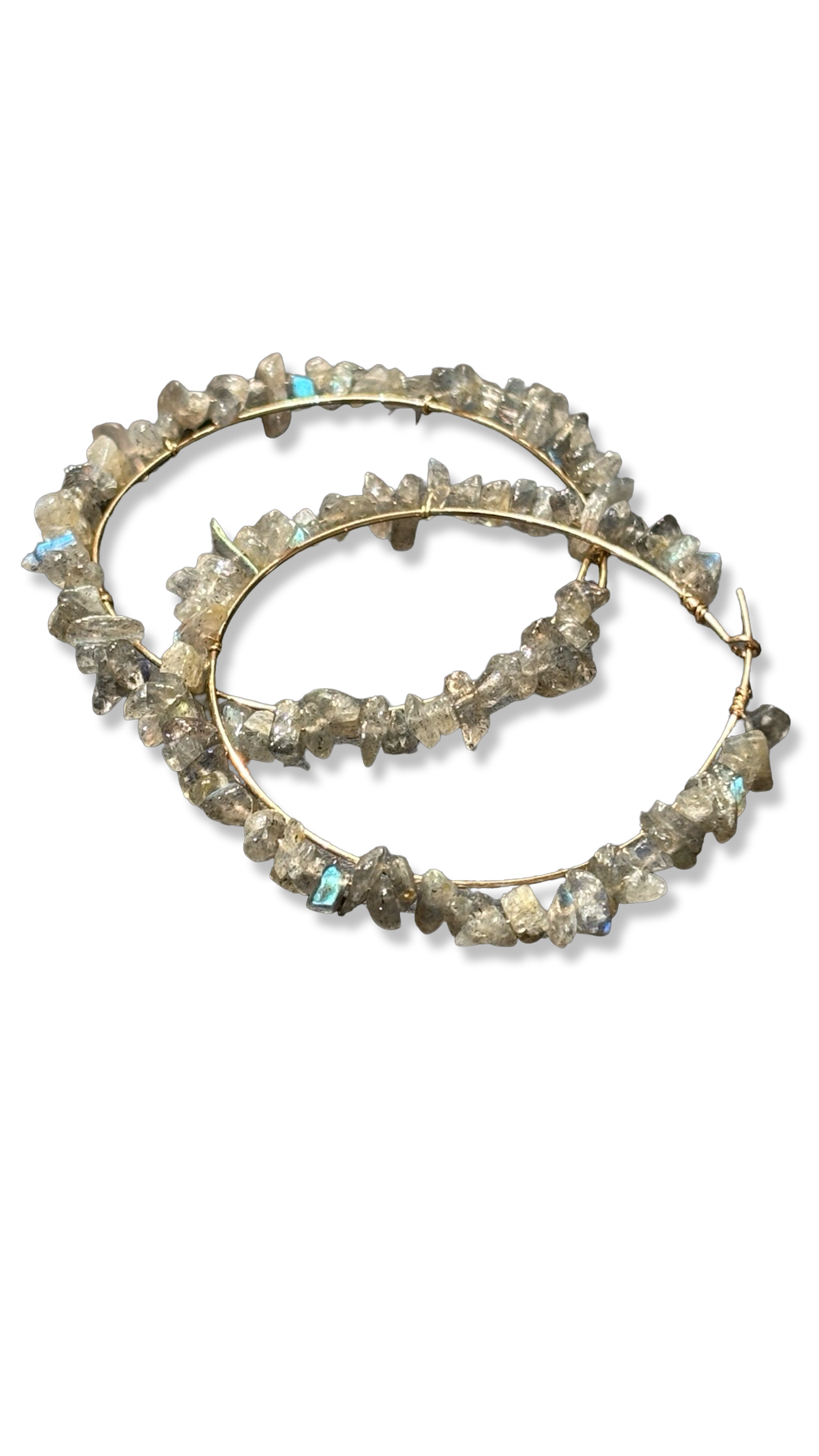 Créoles goldfilled et labradorite