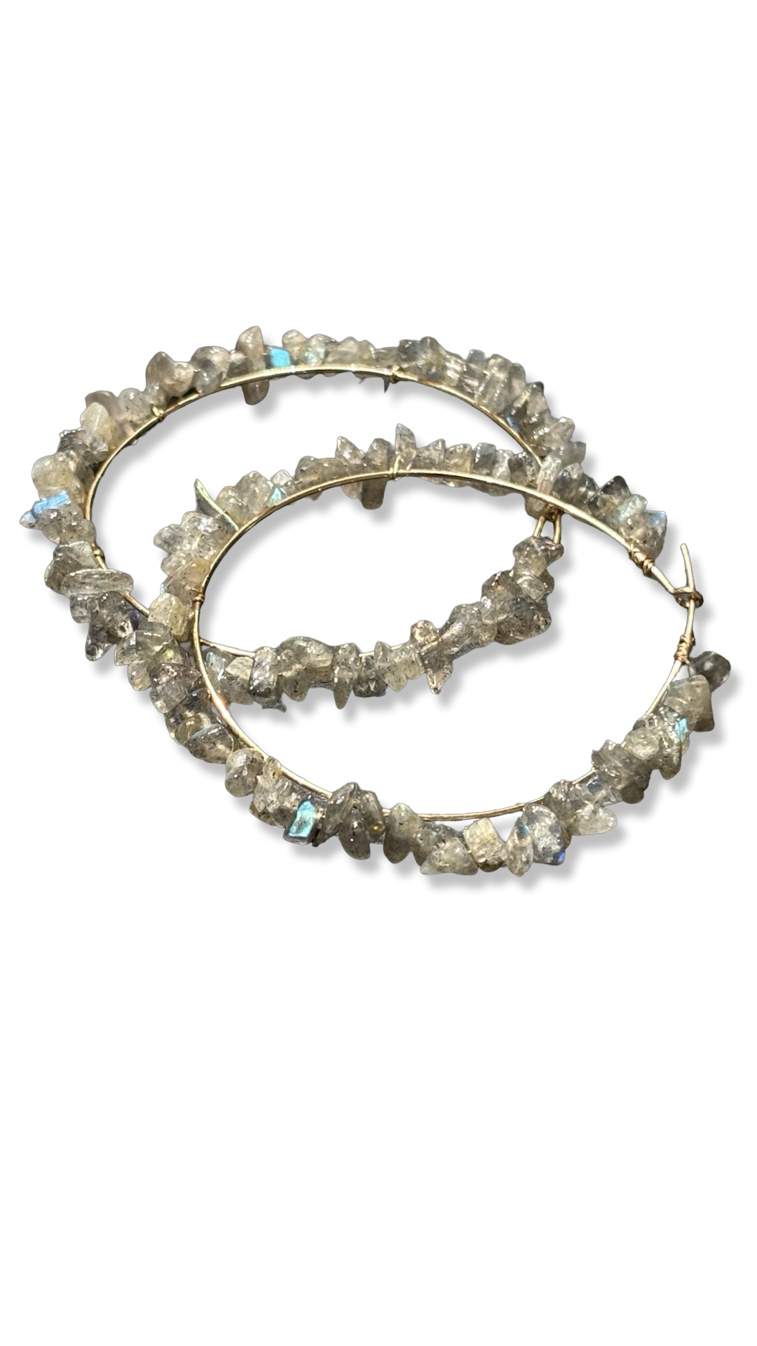 Créoles goldfilled et labradorite