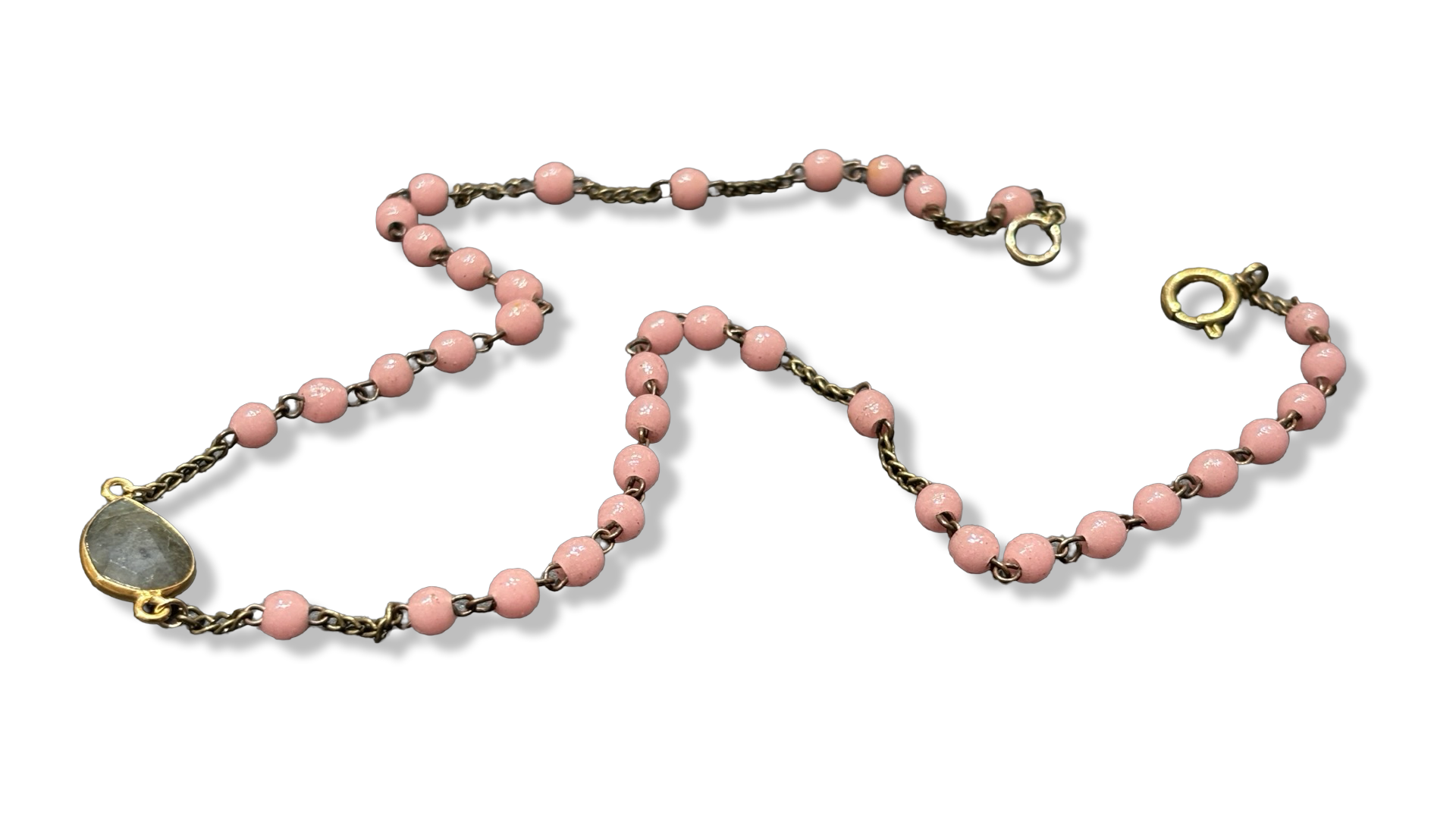 Collier chapelet rose et Labradorite