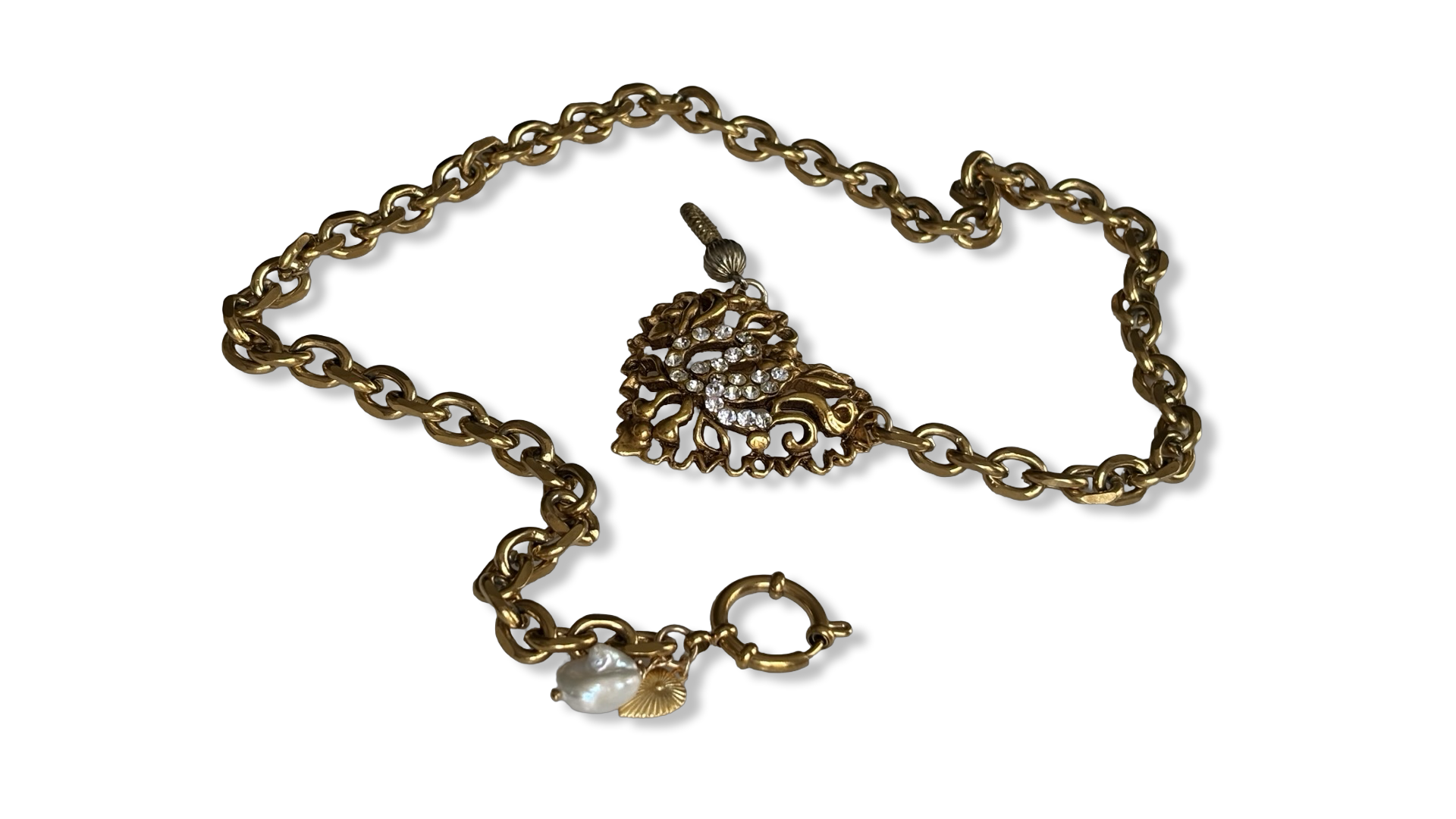 Chaîne vintage et Coeur Christian Lacroix