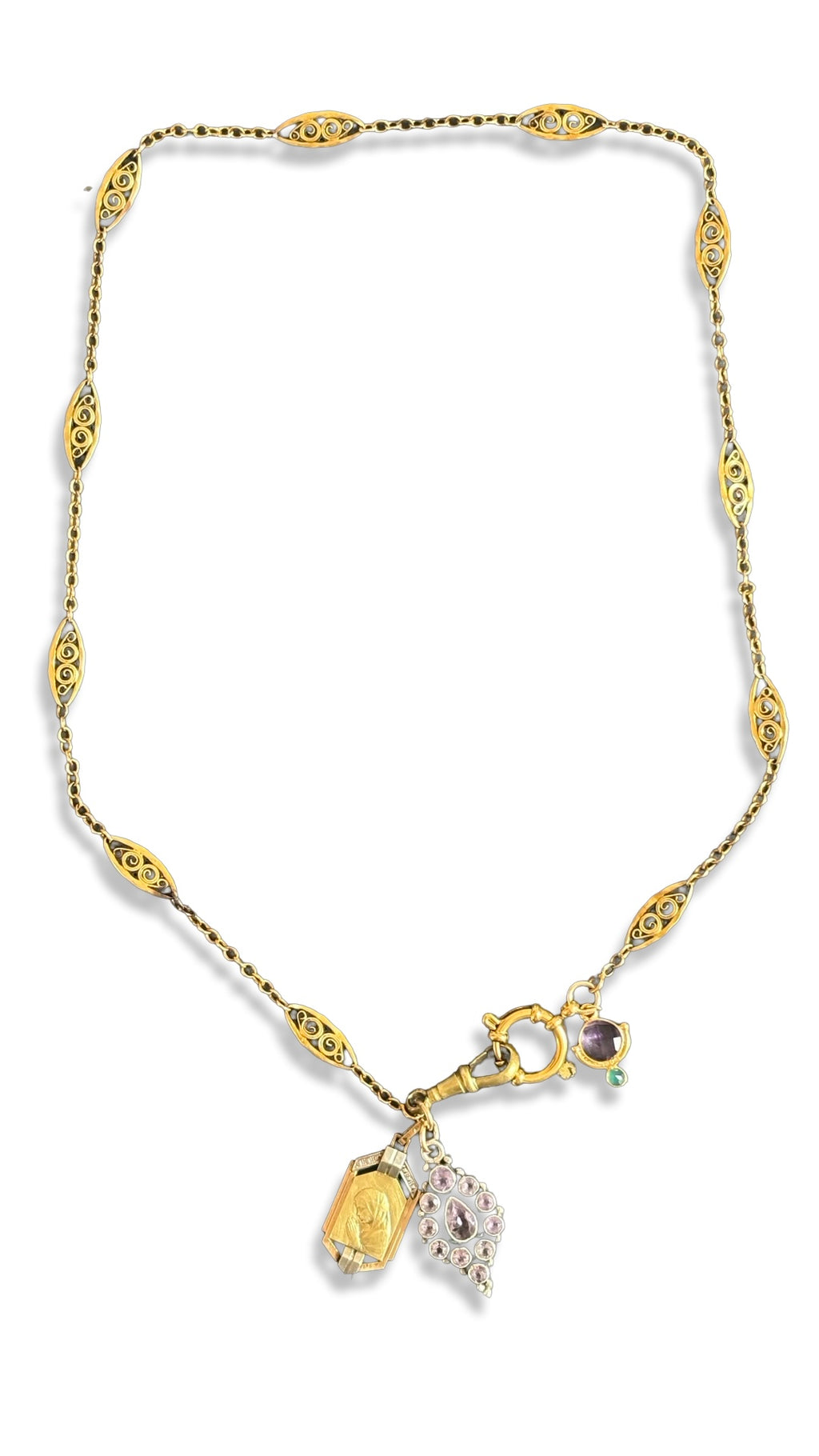 Collier filigrane, Sainte Marie et Améthystes