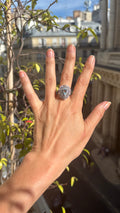 Bague en argent et aigue marine