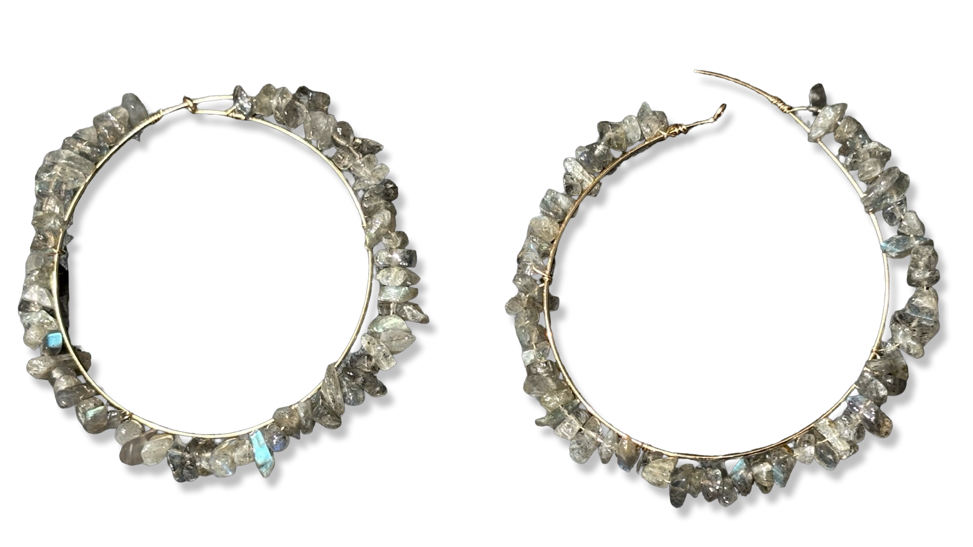Créoles goldfilled et labradorite