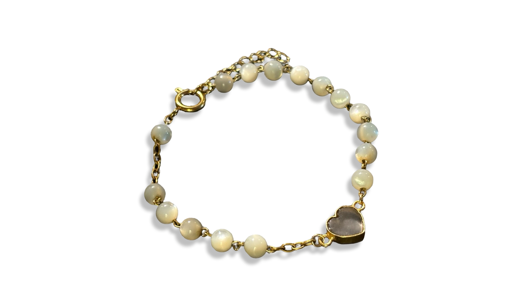 Bracelet chapelet et cœur en labradorite