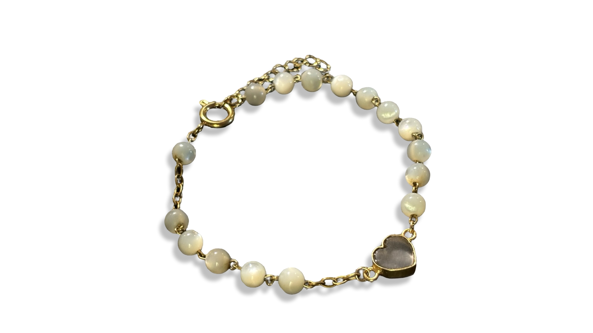 Bracelet chapelet et cœur en labradorite