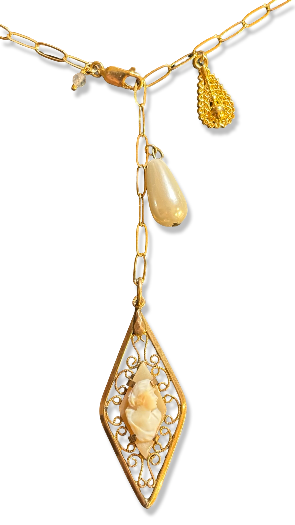 Collier lasso et Camée Art Deco