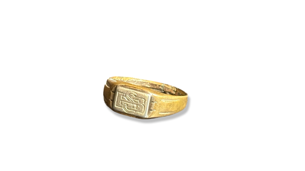 Anneau Art Deco monogrammé SB
