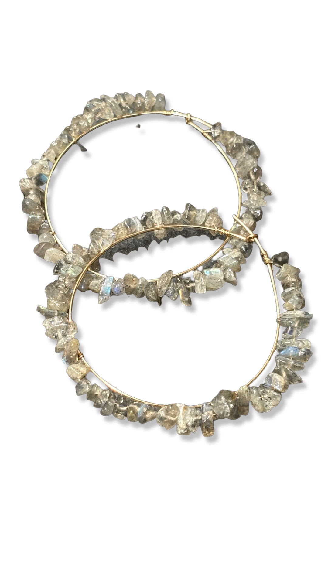 Créoles goldfilled et labradorite