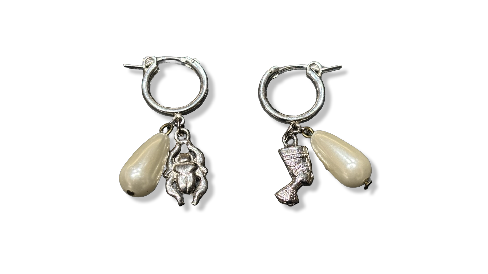 Mini créoles, symboles égyptiens et perles fantaisies