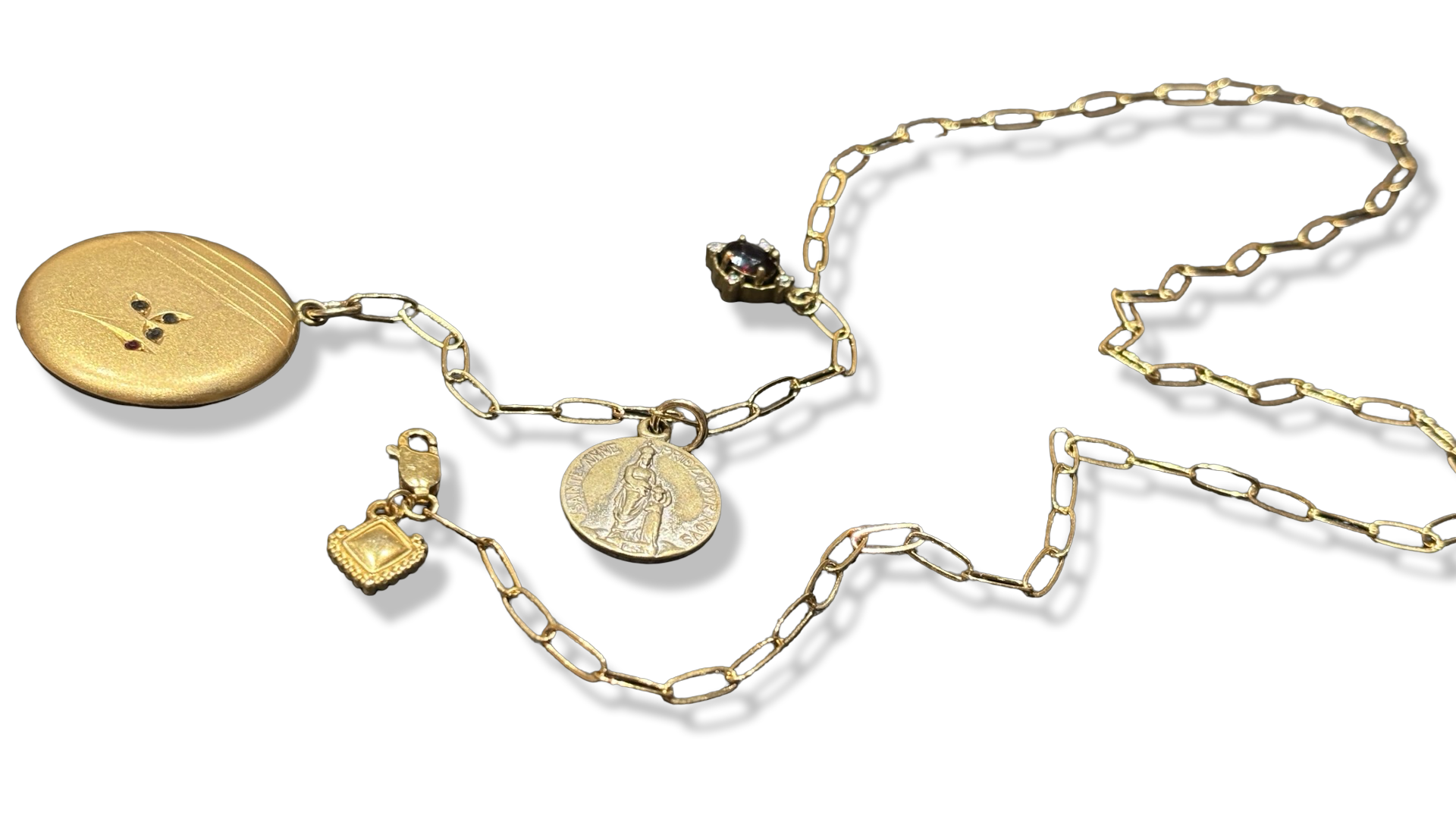 Collier lasso, médaillon et médaille de sainte Anne d’Auray
