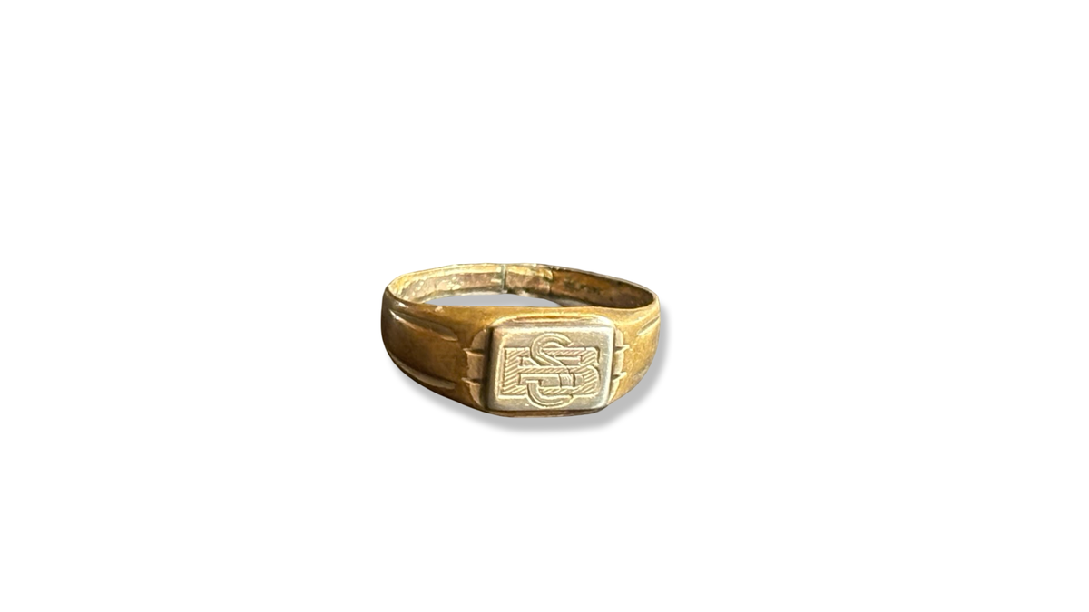 Anneau Art Deco monogrammé SB