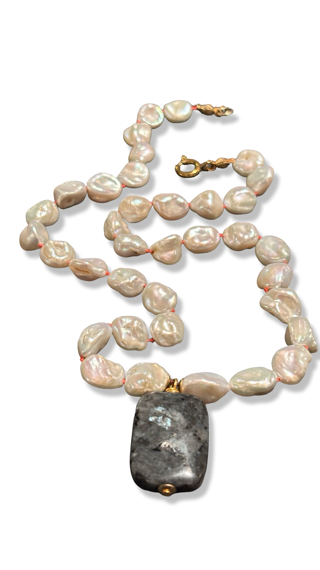Collier de perles baroques et labradorite