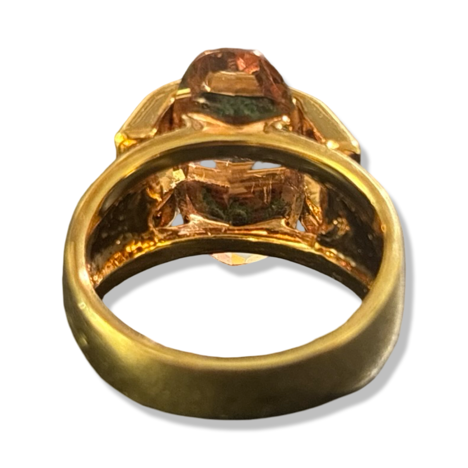 Bague à large strass ovale