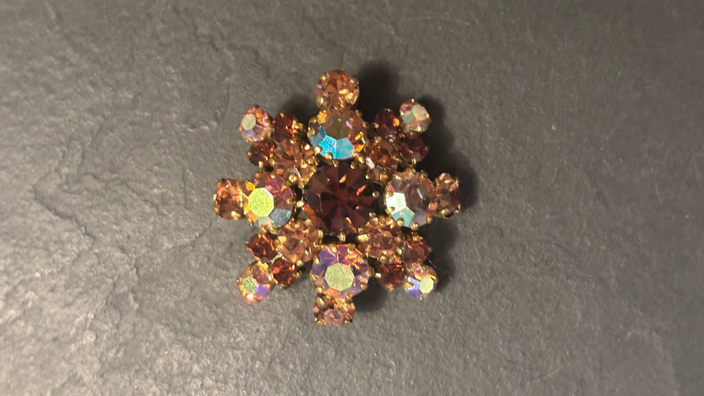 Broche en strass vintage années 60