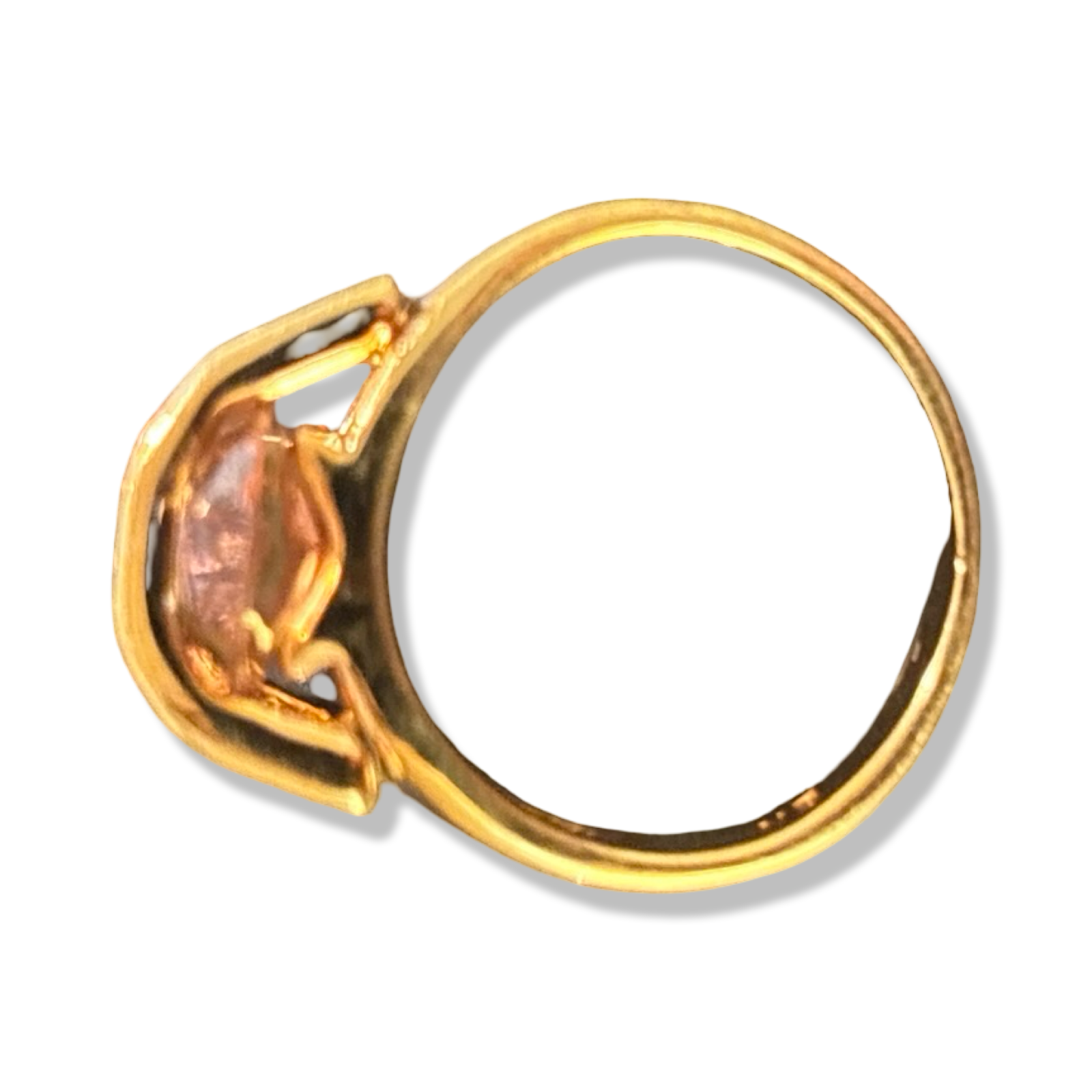 Bague à large strass ovale