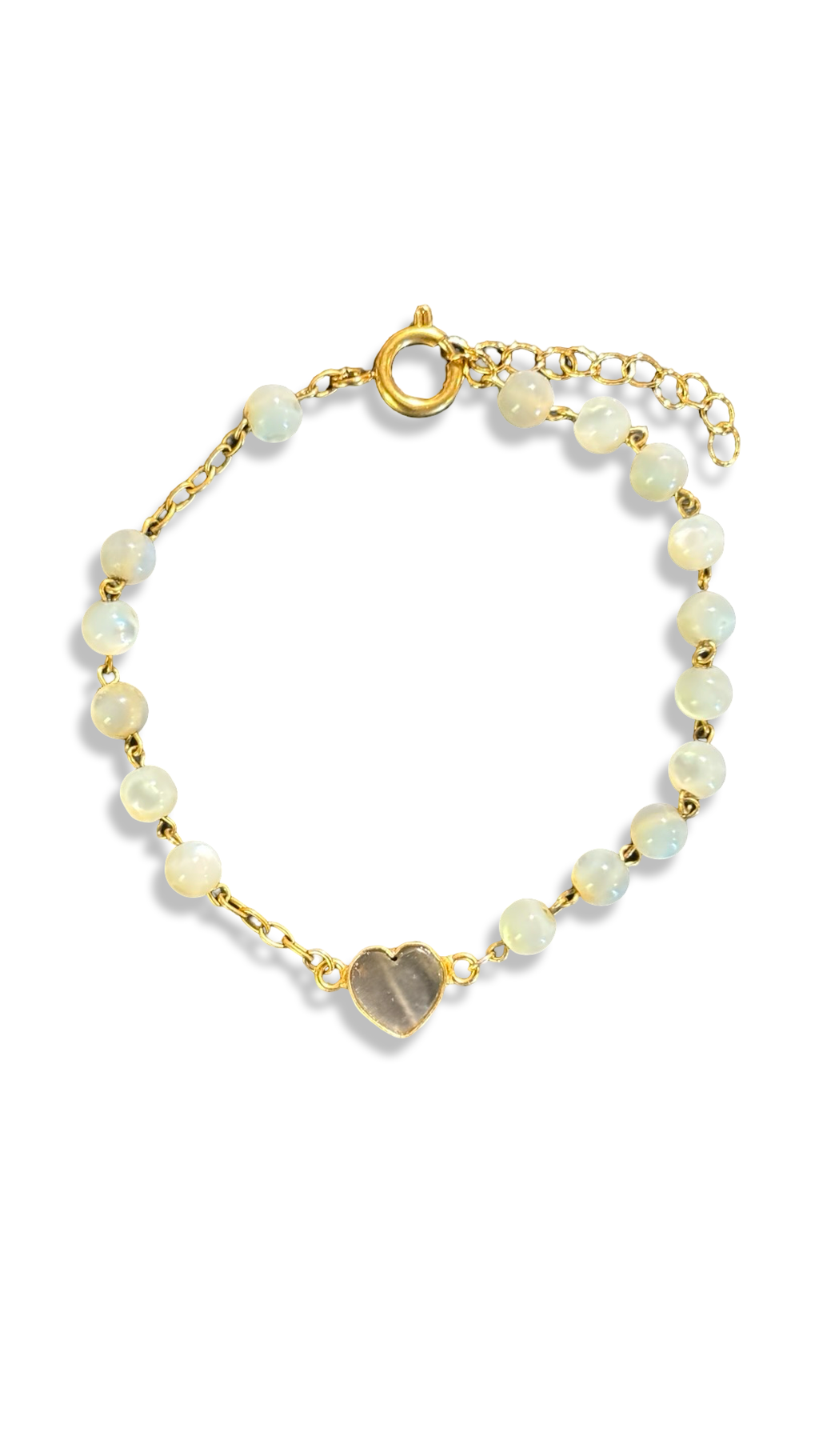 Bracelet chapelet et cœur en labradorite