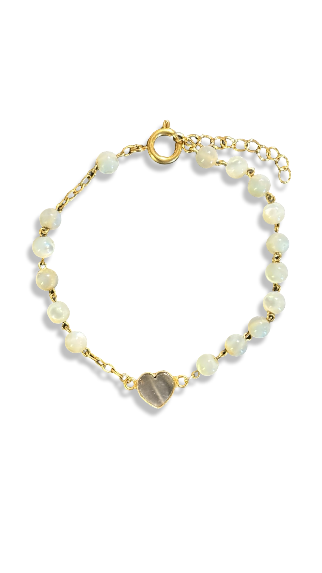 Bracelet chapelet et cœur en labradorite